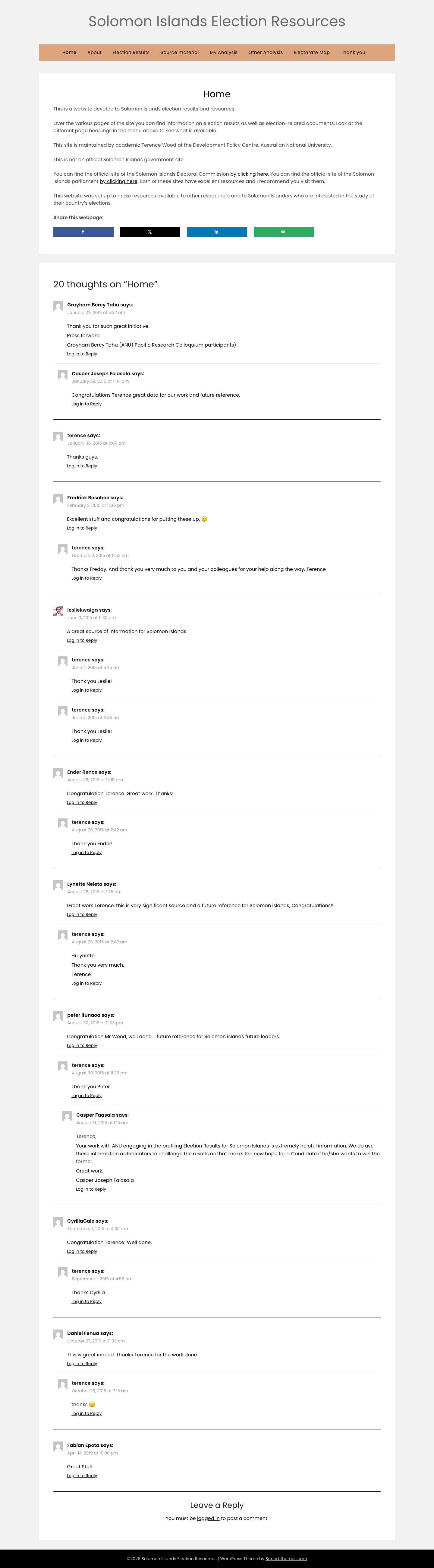 Solomon Islands Election Resources - Full Screenshot