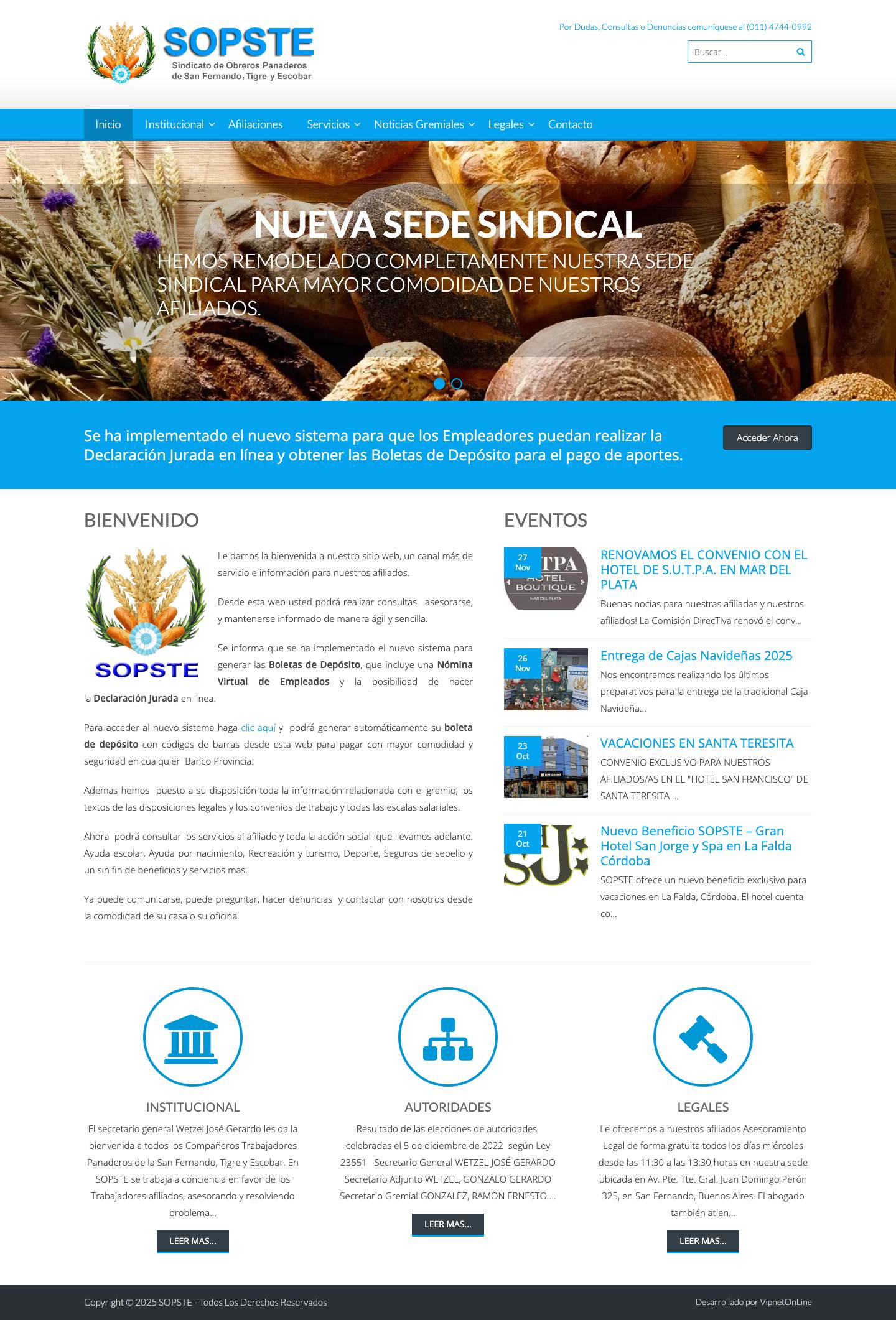 SOPSTE - Bienvenido - Full Screenshot