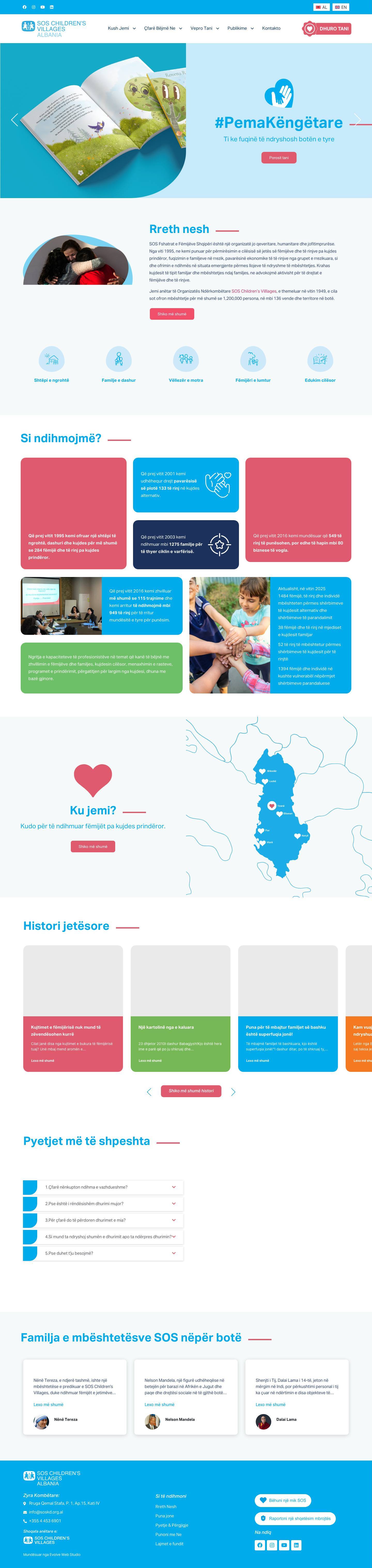 Shtëpi - SOS Fshtrat e Fëmijëve - Full Screenshot