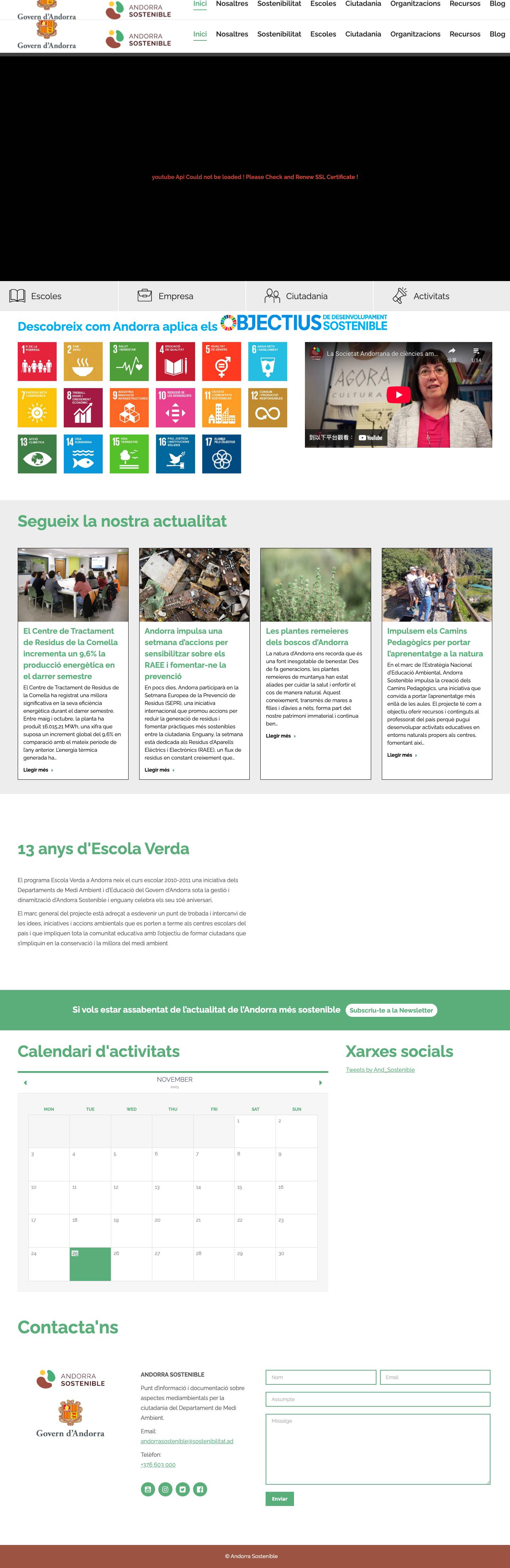 Sostenibilitat.ad | Andorra Sostenible - Full Screenshot