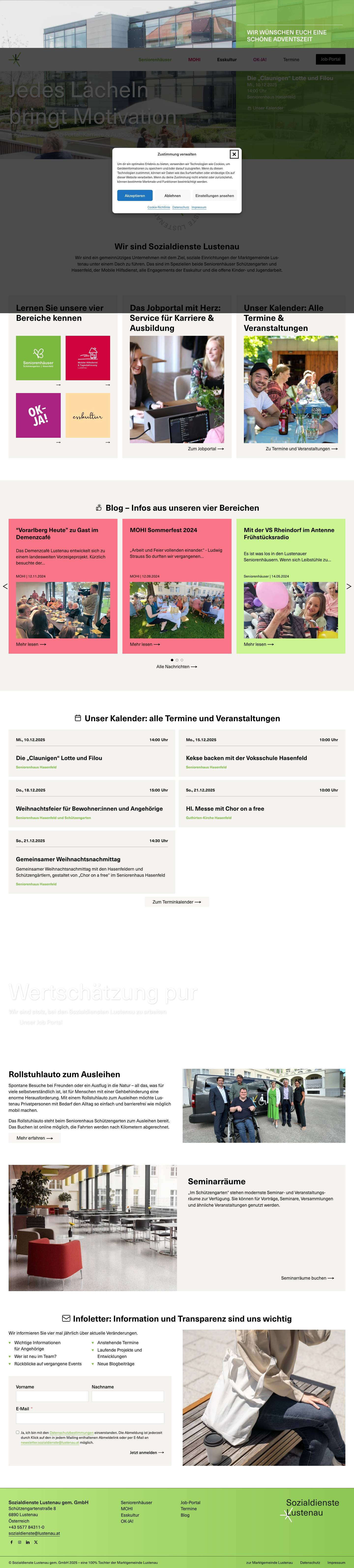 Sozialdienste Lustenaufacebookinstagramlinkedinxfacebookinstagramlinkedinx - Full Screenshot