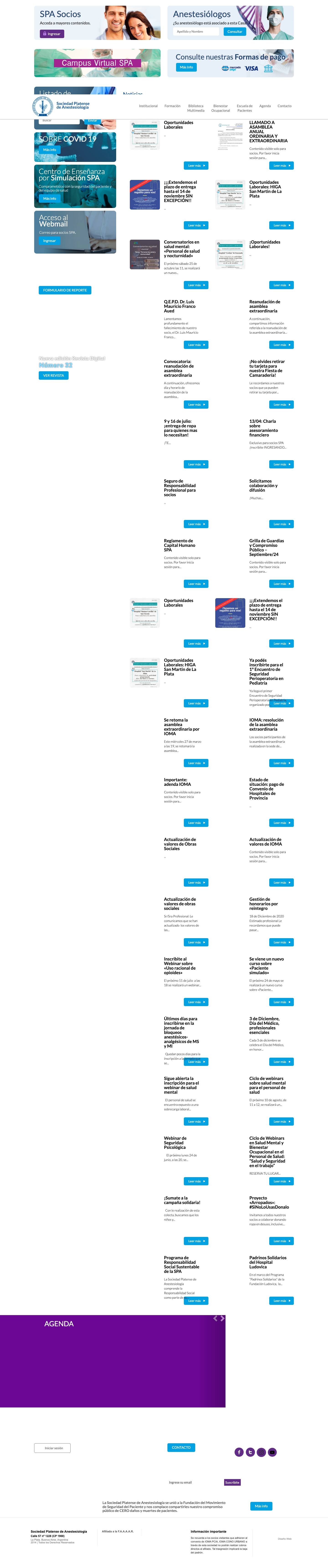 Sociedad Platense de Anestesiología | La Plata - Full Screenshot