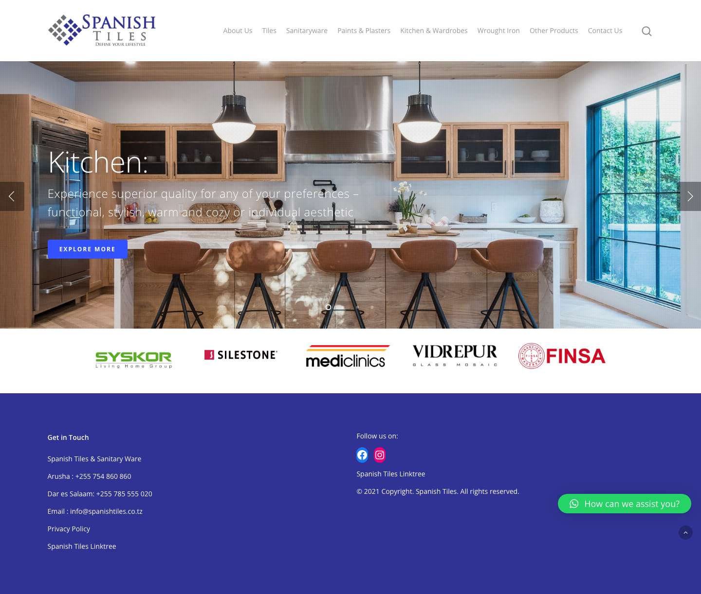 Spanish Tiles Tanzania | Quality Affordable Tiles and Sanitary Ware - Full Screenshot