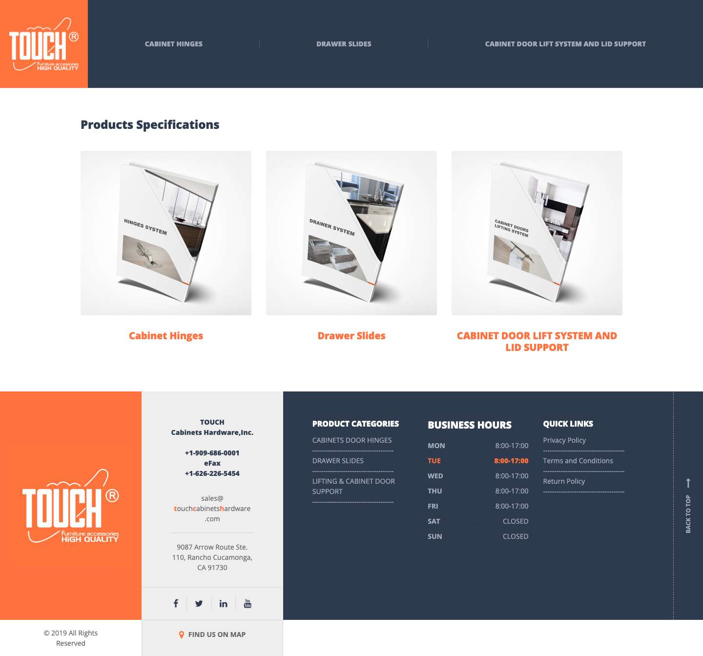 TOUCH Cabinets Hardware – TOUCH Cabinets Hardware - Full Screenshot