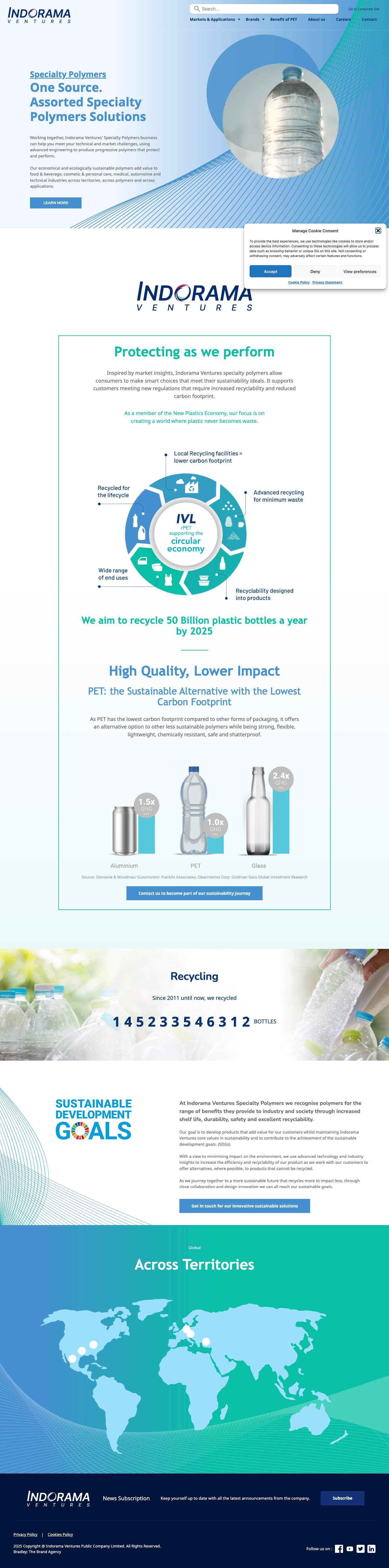 Homepage - Indorama Speciality Polymers - Full Screenshot