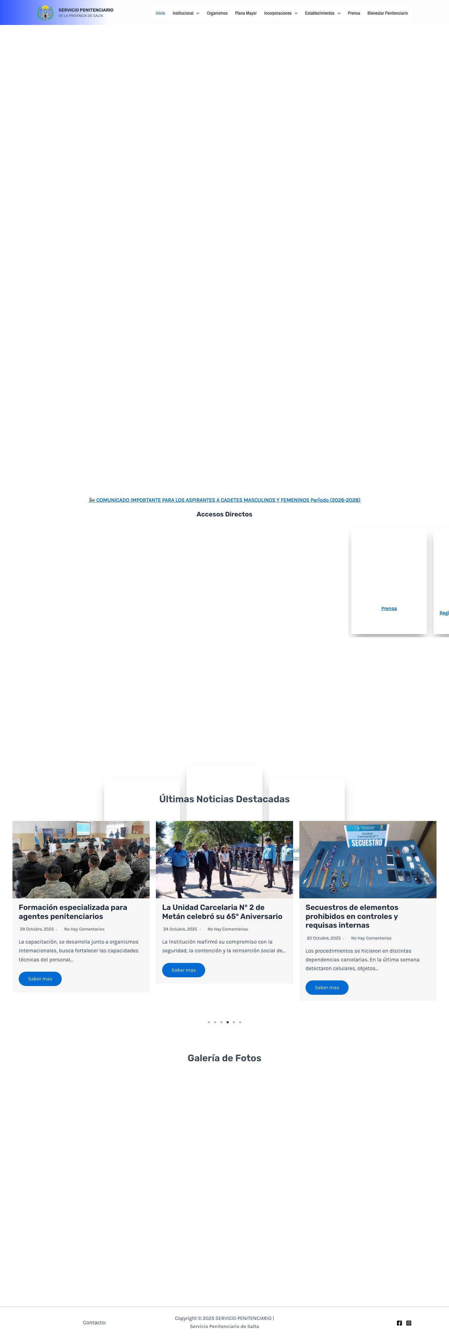SERVICIO PENITENCIARIO – DE LA PROVINCIA DE SALTA - Full Screenshot