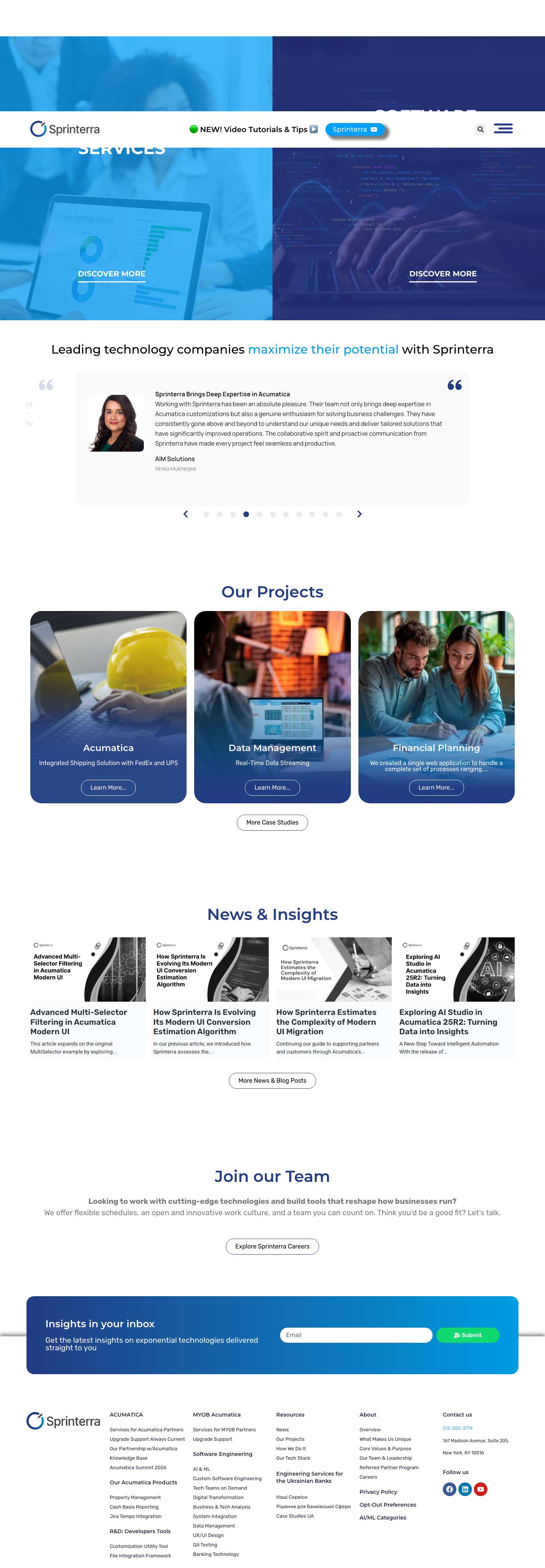 Acumatica Development and Service Providerclose menu icon - Full Screenshot