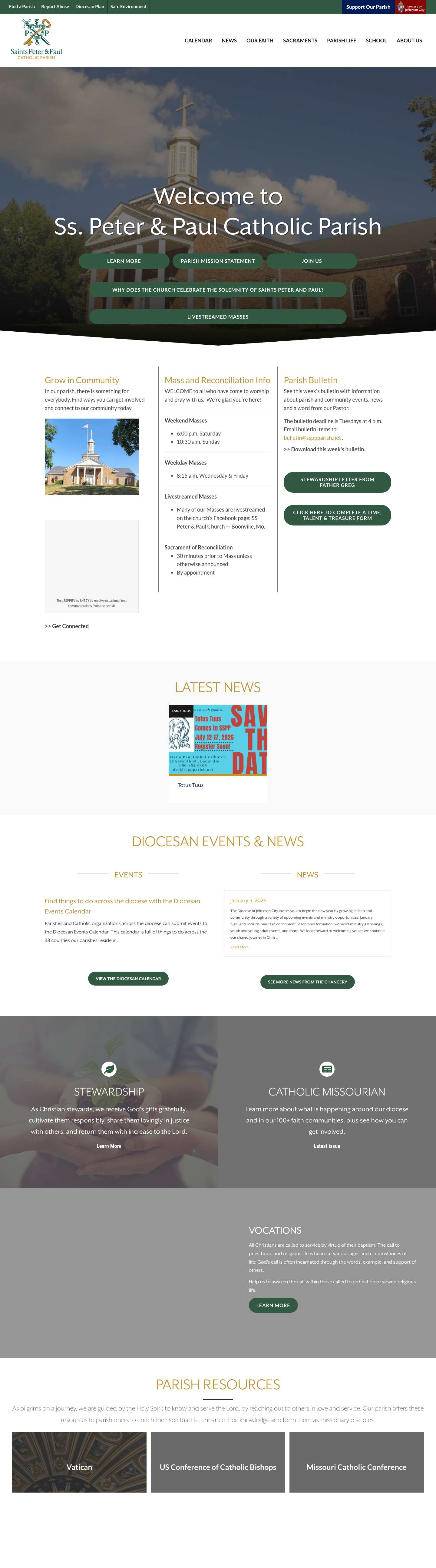 Saints Peter and Paul Catholic Church - Full Screenshot