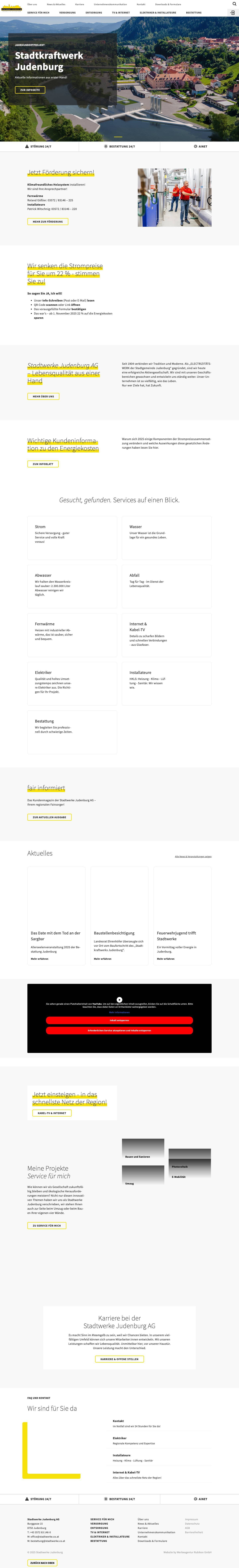 Home - Stadtwerke Judenburg AG - Full Screenshot