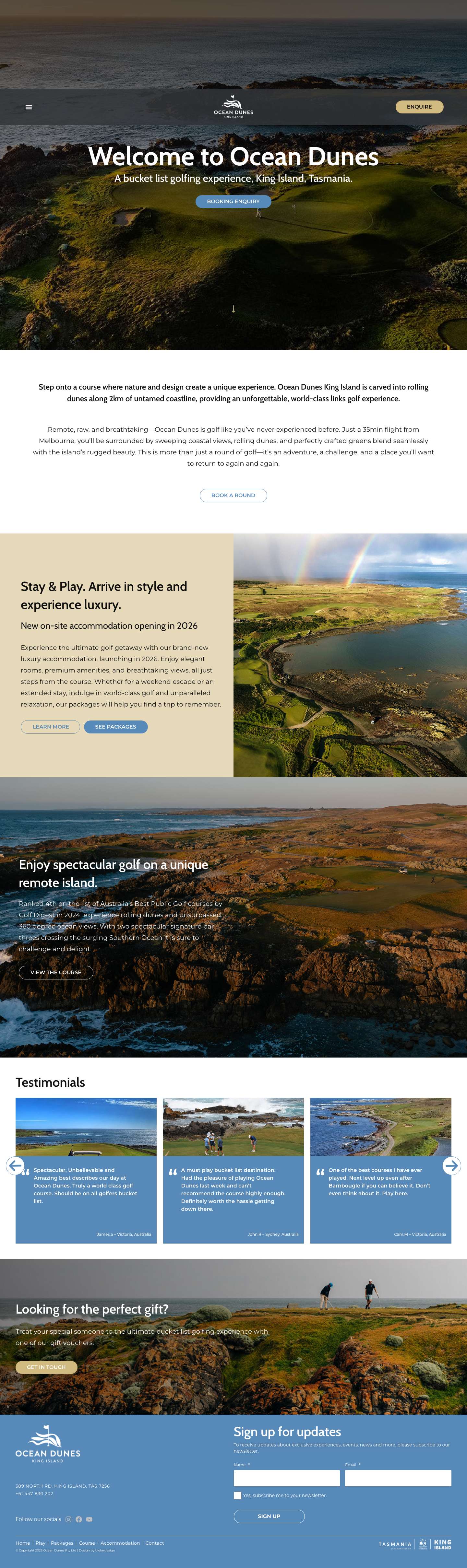 Ocean Dunes – King Island Golf Course - Full Screenshot