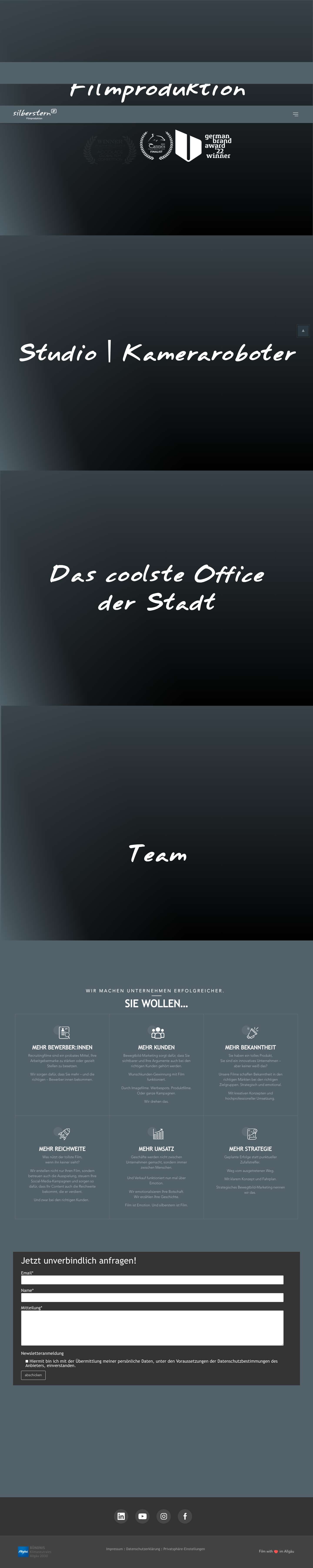 Preisgekrönte Filmproduktion aus Kempten - silberstern - Full Screenshot