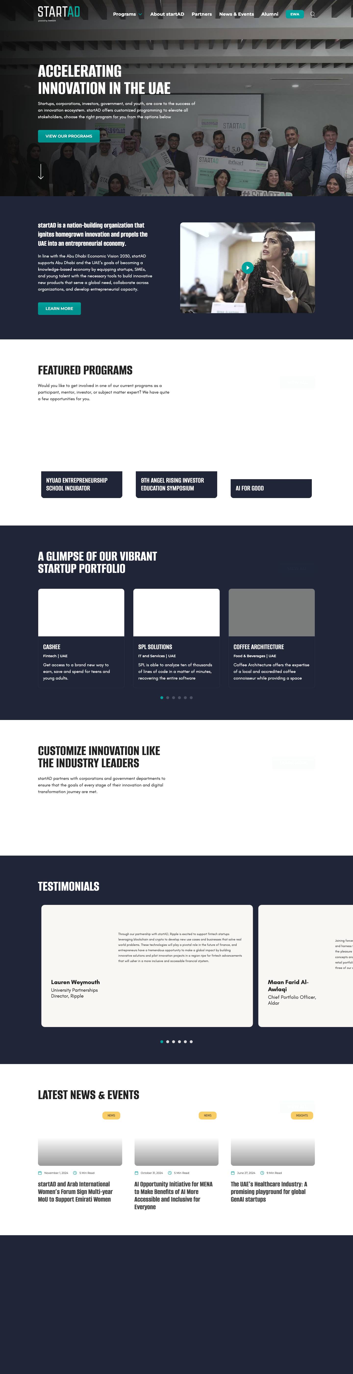 startAD - ACCELERATING INNOVATION IN THE UAE - Full Screenshot