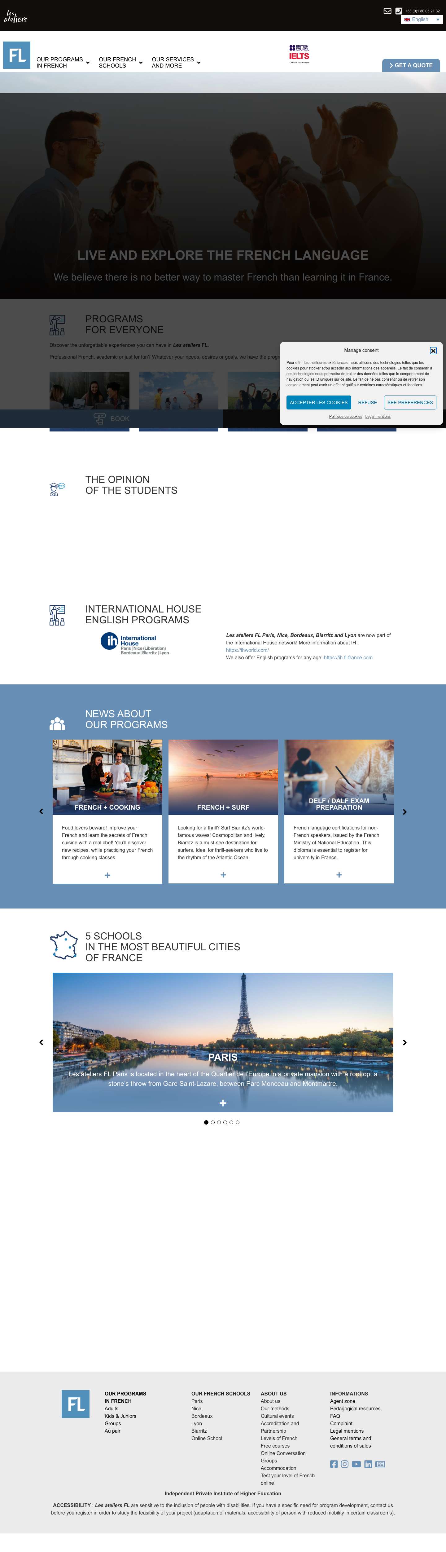 Live and explore the French language - Les ateliers FL - Full Screenshot