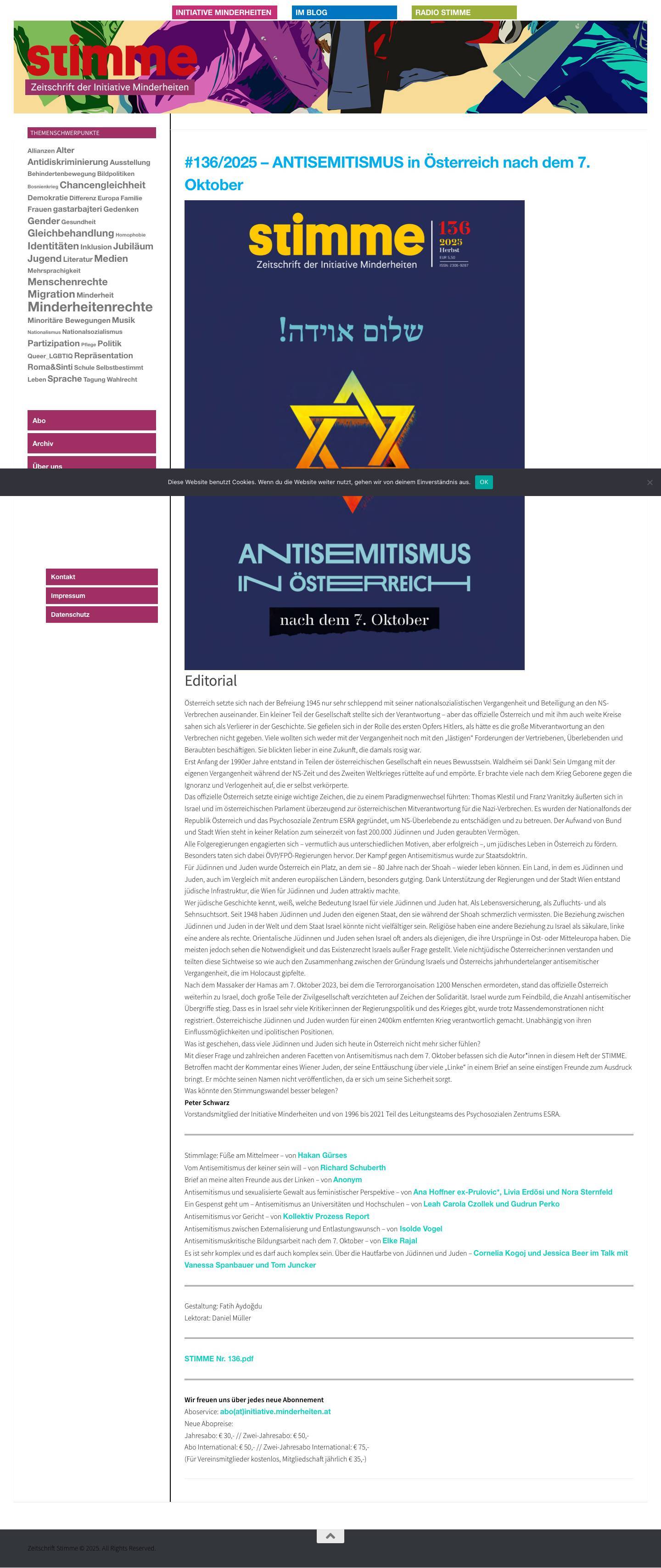 Zeitschrift Stimme - Full Screenshot