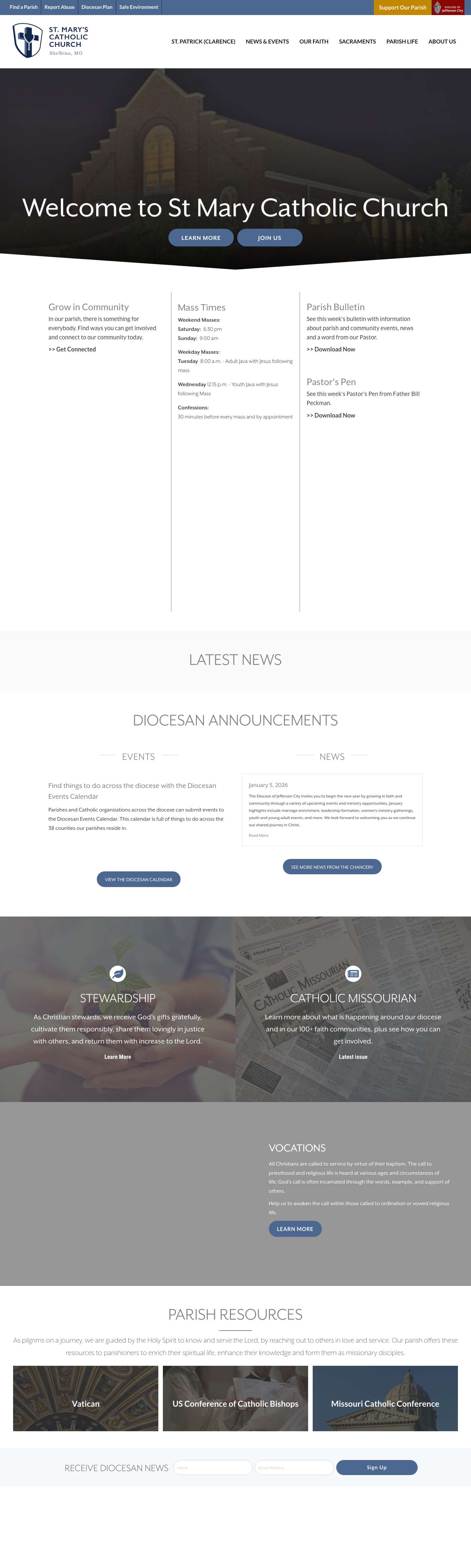 St. Mary Catholic Church | Shelbina, Missouri - Full Screenshot