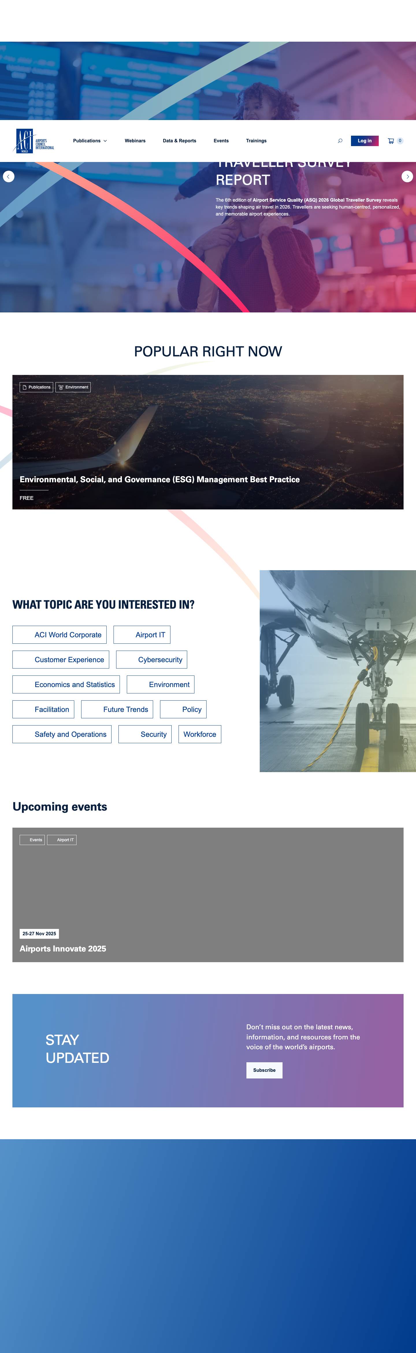 Airport Publications, Data & Reports | Store | ACI World - Full Screenshot