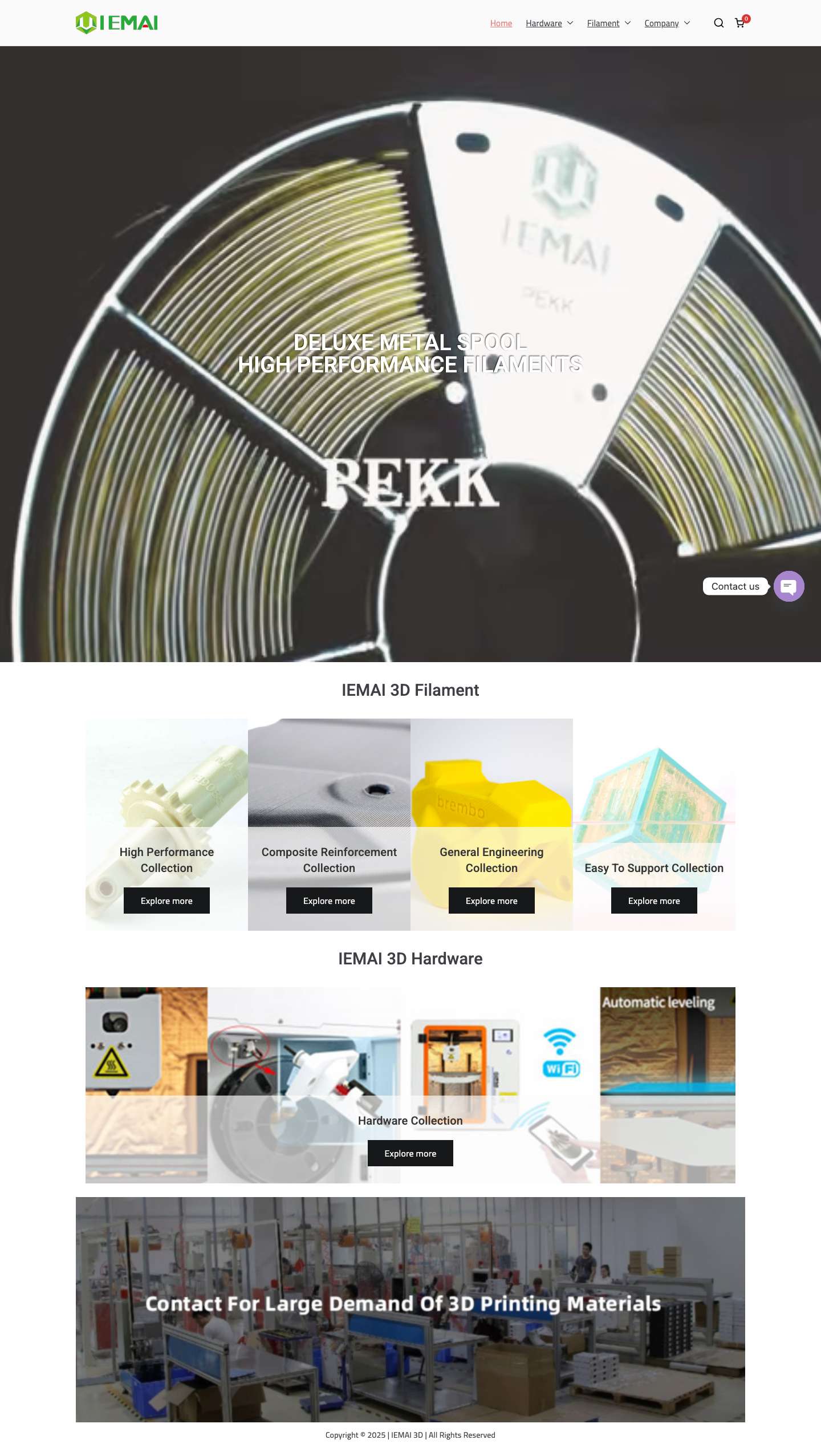 IEMAI 3D Printing Filament Store - Full Screenshot