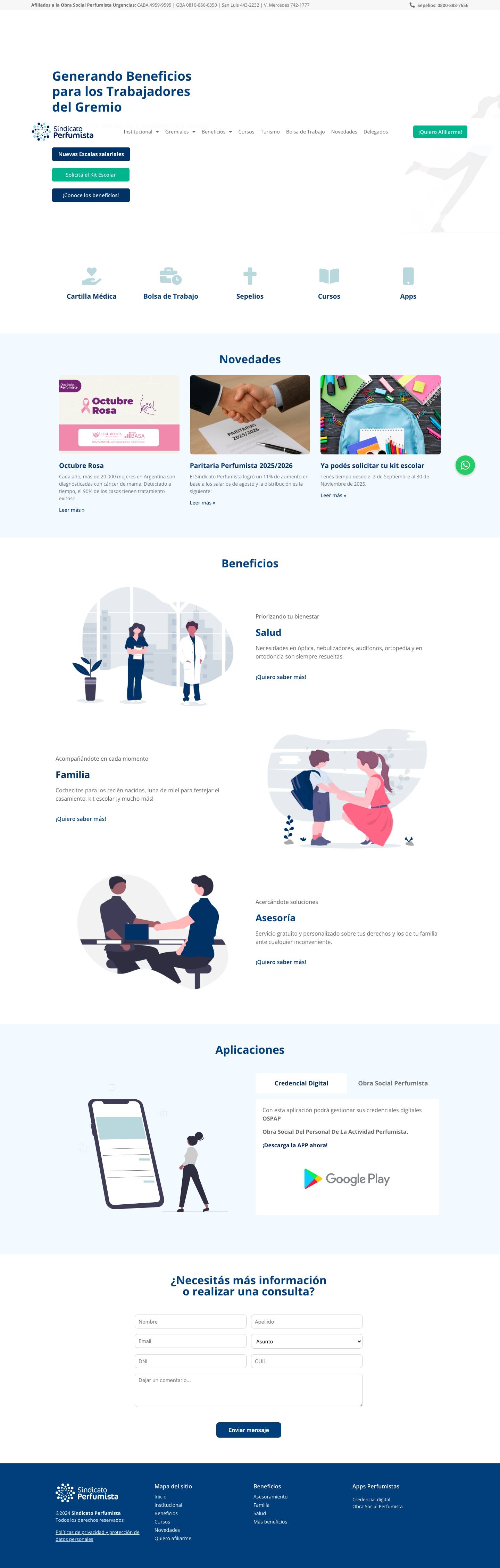 Sitio web oficial - Sindicato Perfumista - Full Screenshot