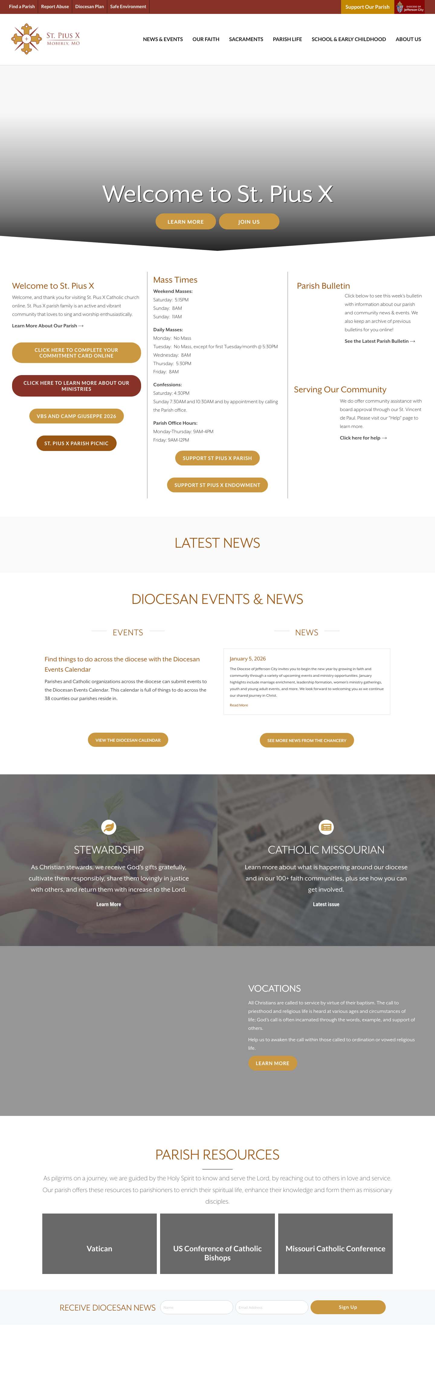 St. Pius X Catholic Church - Full Screenshot