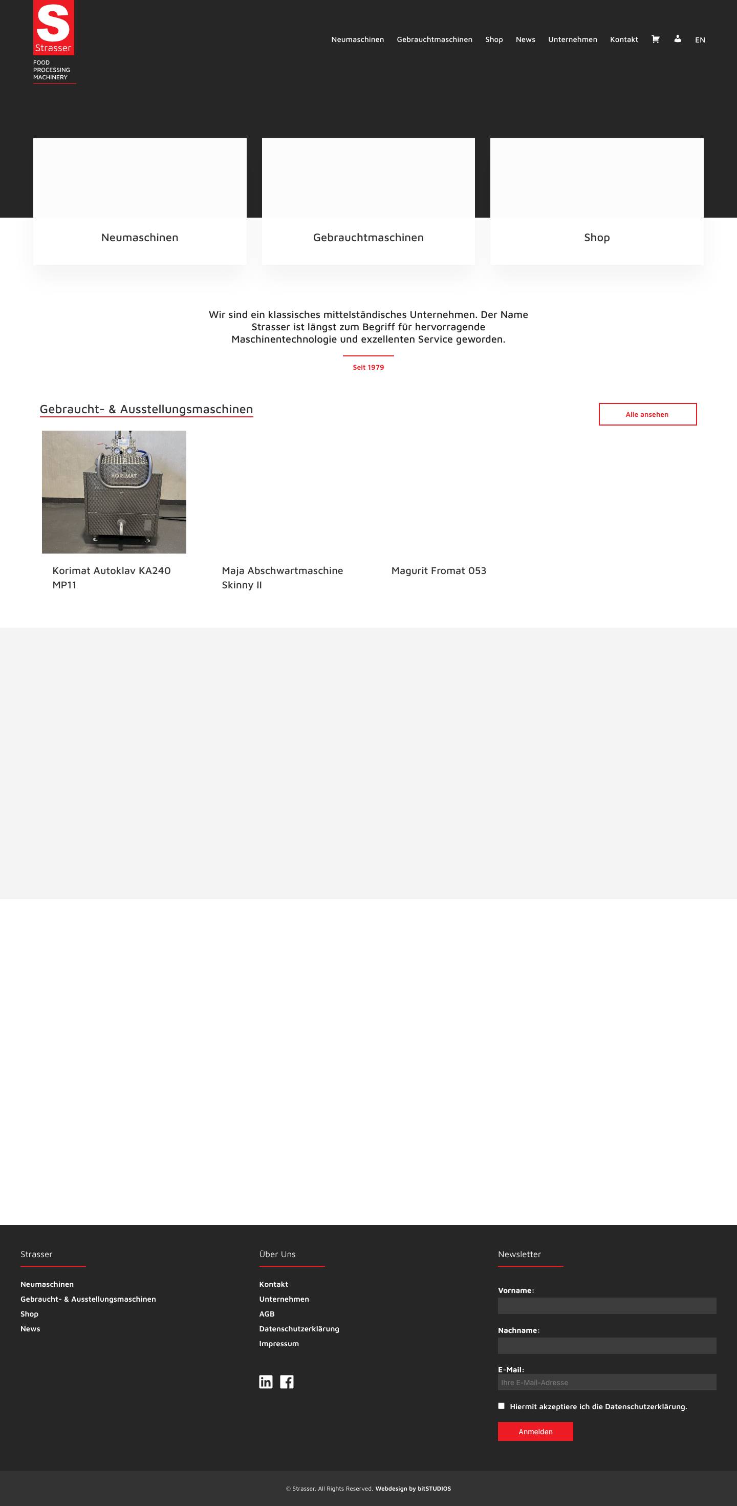 Strasser - FOOD PROCESSING MACHINERY - Full Screenshot