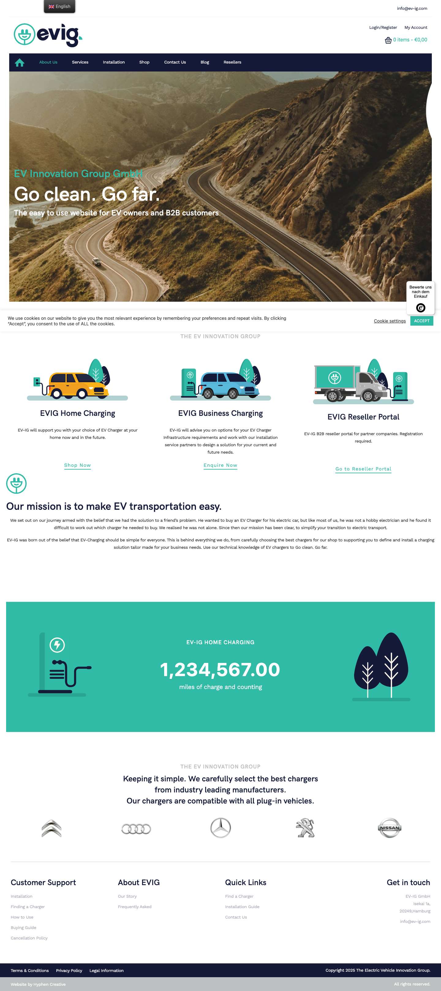 Charge EV and Electric Vehicle charger solutions from EVIG - Full Screenshot