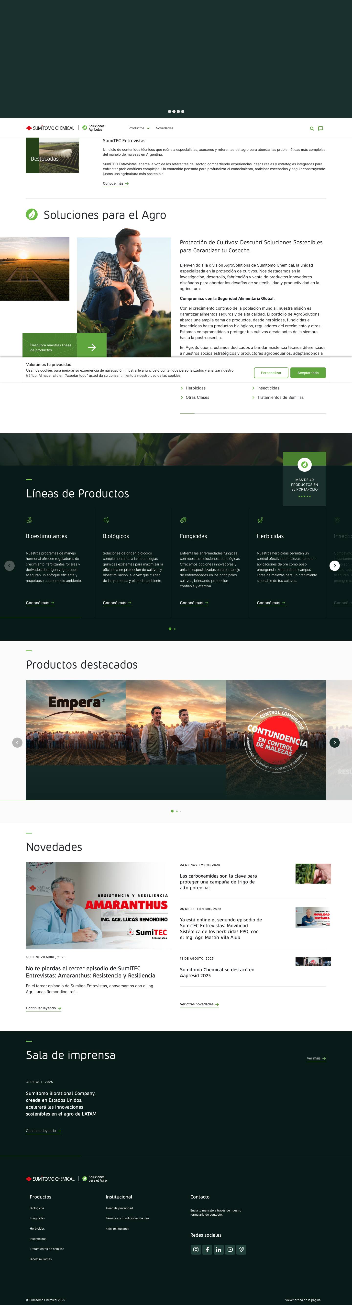 Soluciones para el Agro - Sumitomo Chemical Argentina - Full Screenshot