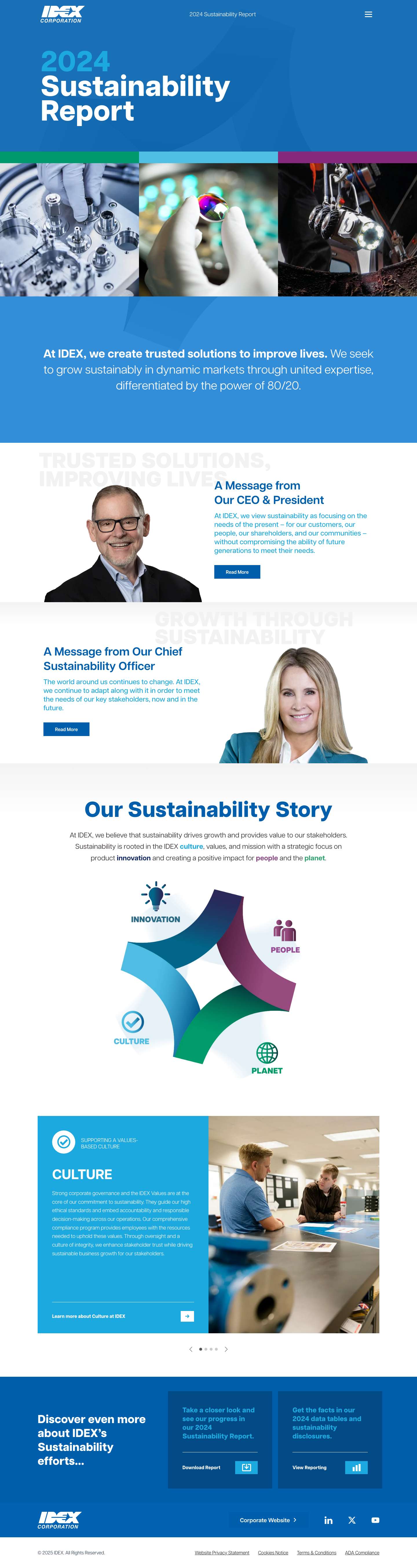 Home | IDEX 2024 Sustainability Report - Full Screenshot