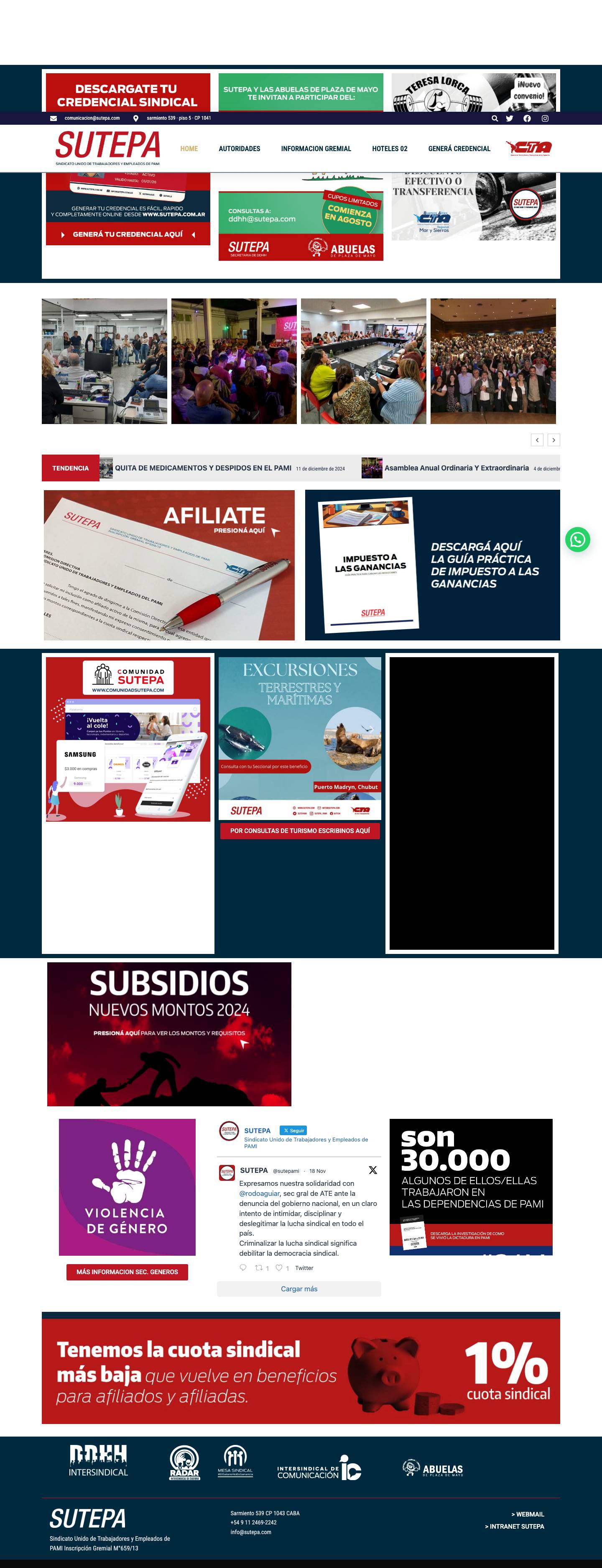 SUTEPA - Sindicato Unido de Trabajadores y Empleados de PAMIJoinchat - Full Screenshot