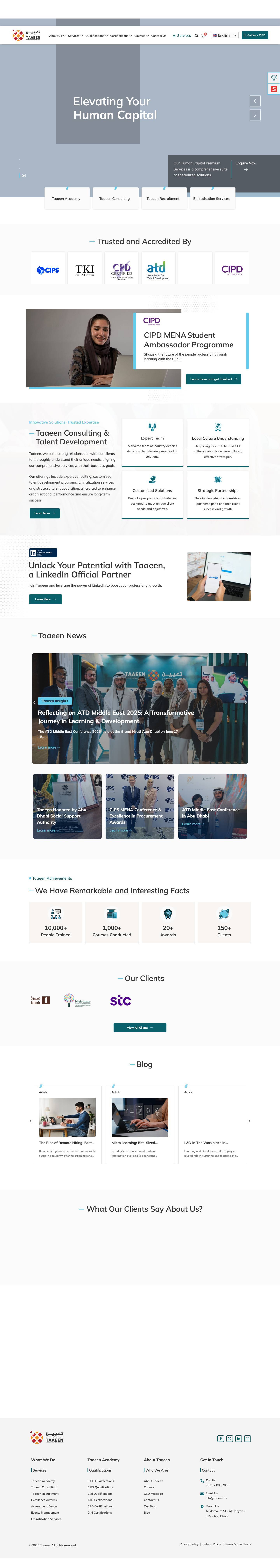 Taaeen Consulting & Talent Development | CIPD Approved Center - Full Screenshot