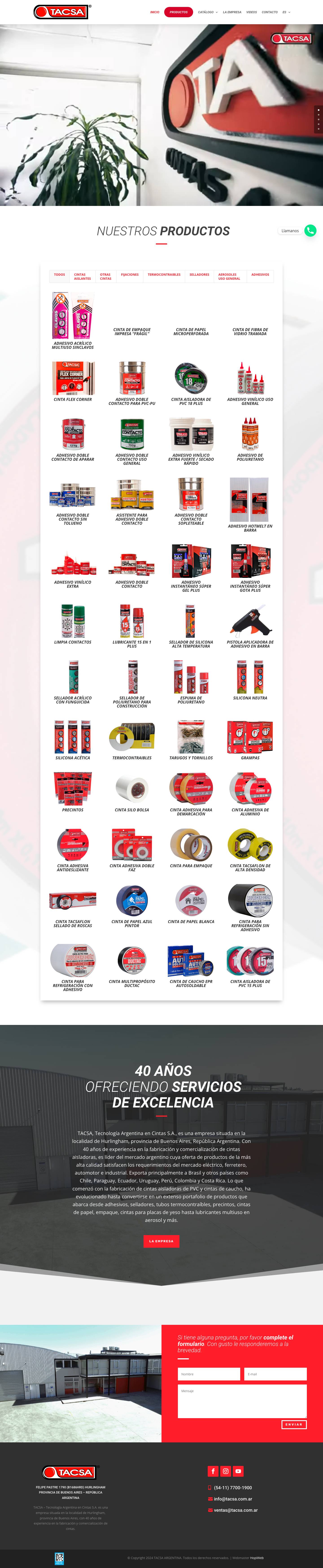 TACSA | Tecnología Argentina en Cintas S.A. - Full Screenshot