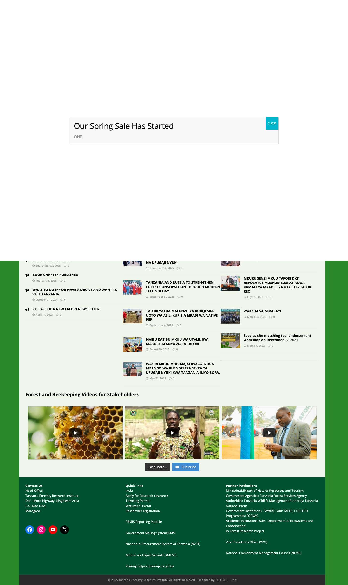 Tanzania Forestry Research Institute (TAFORI) – Tanzania Forestry Research Institute (TAFORI) - Full Screenshot
