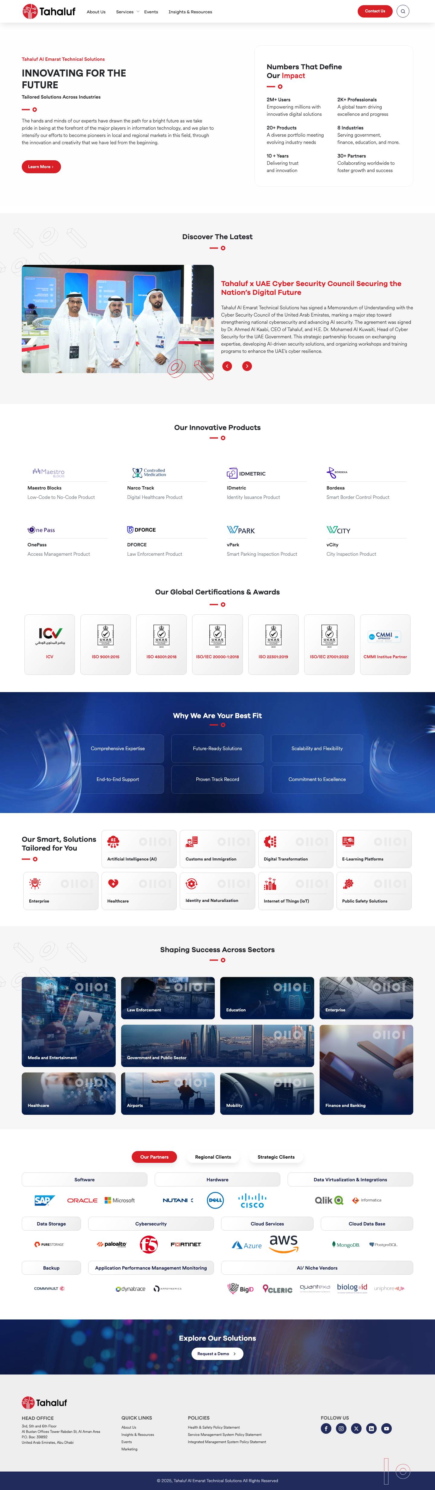 Tahaluf Al Emarat Technical Solutions LLC - Home - Full Screenshot