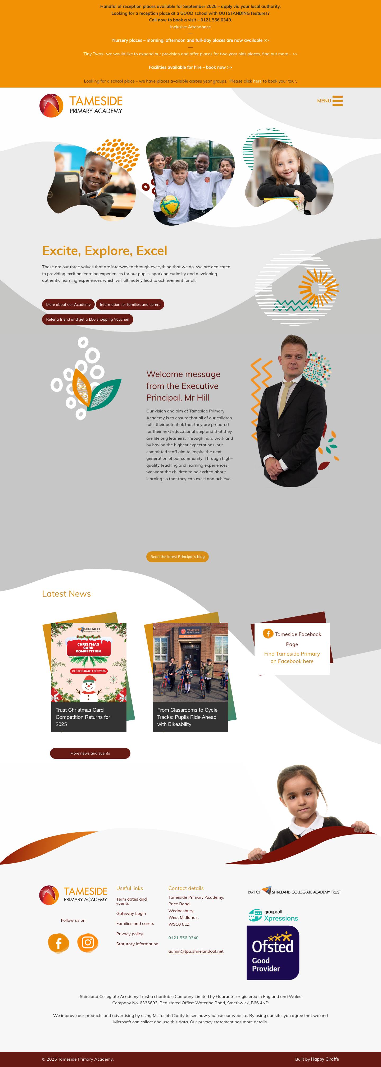 Home - Tameside Primary Academy - Full Screenshot