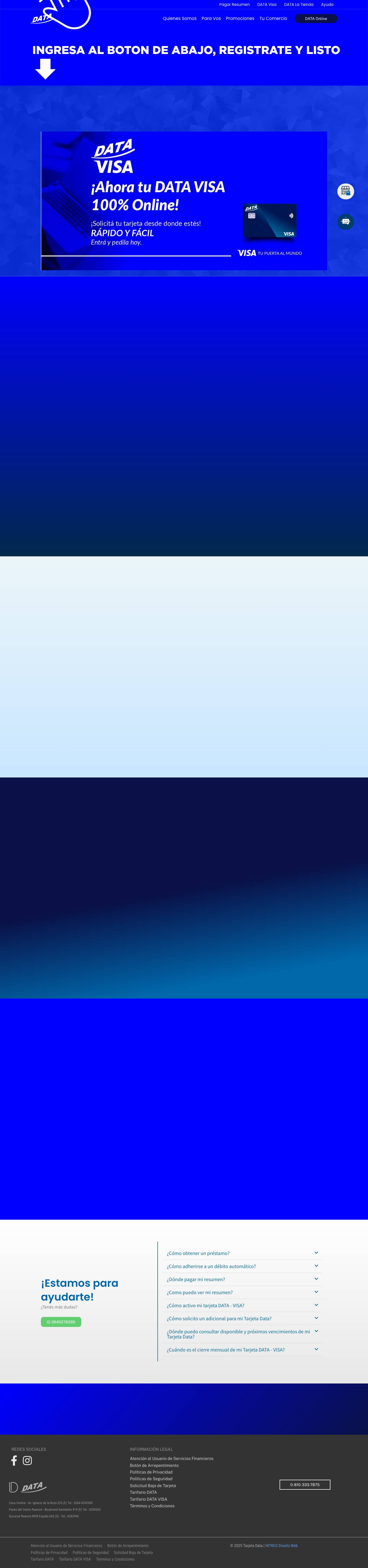 Tarjeta Data – Tenes Suerte. Tenes Data. - Full Screenshot