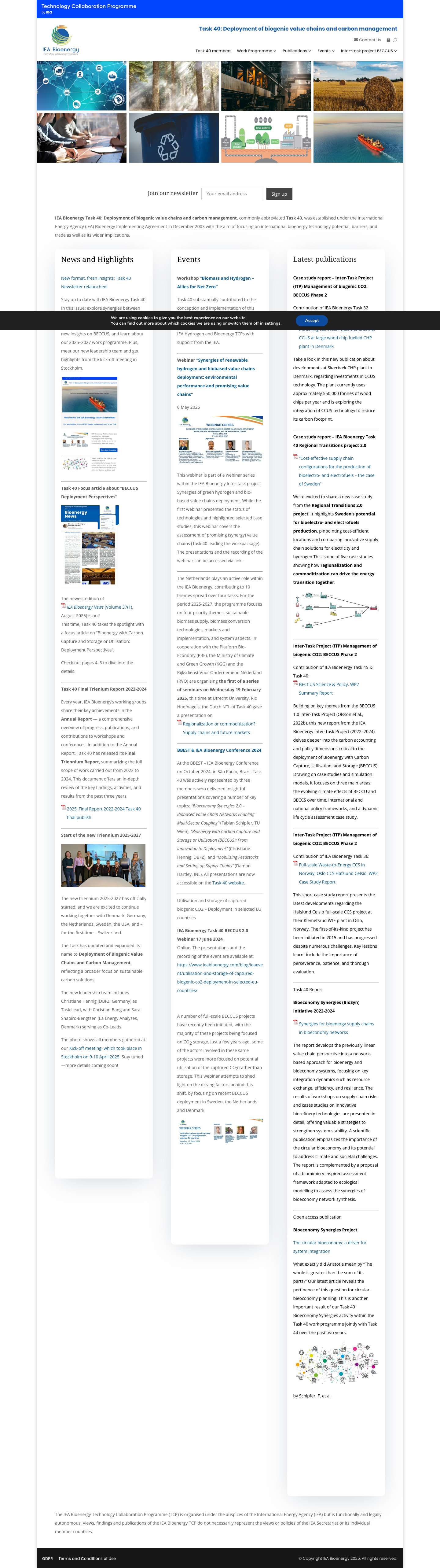 Task 40 | Deployment of biogenic value chains and carbon management - Full Screenshot