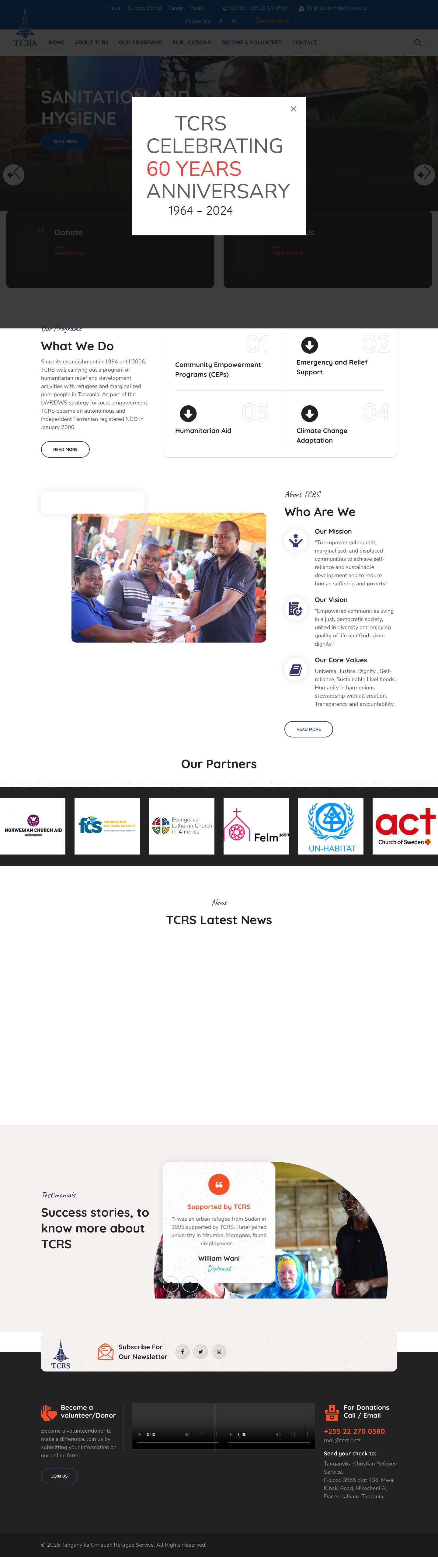 Tanganyika Christian Refugee Service - Full Screenshot