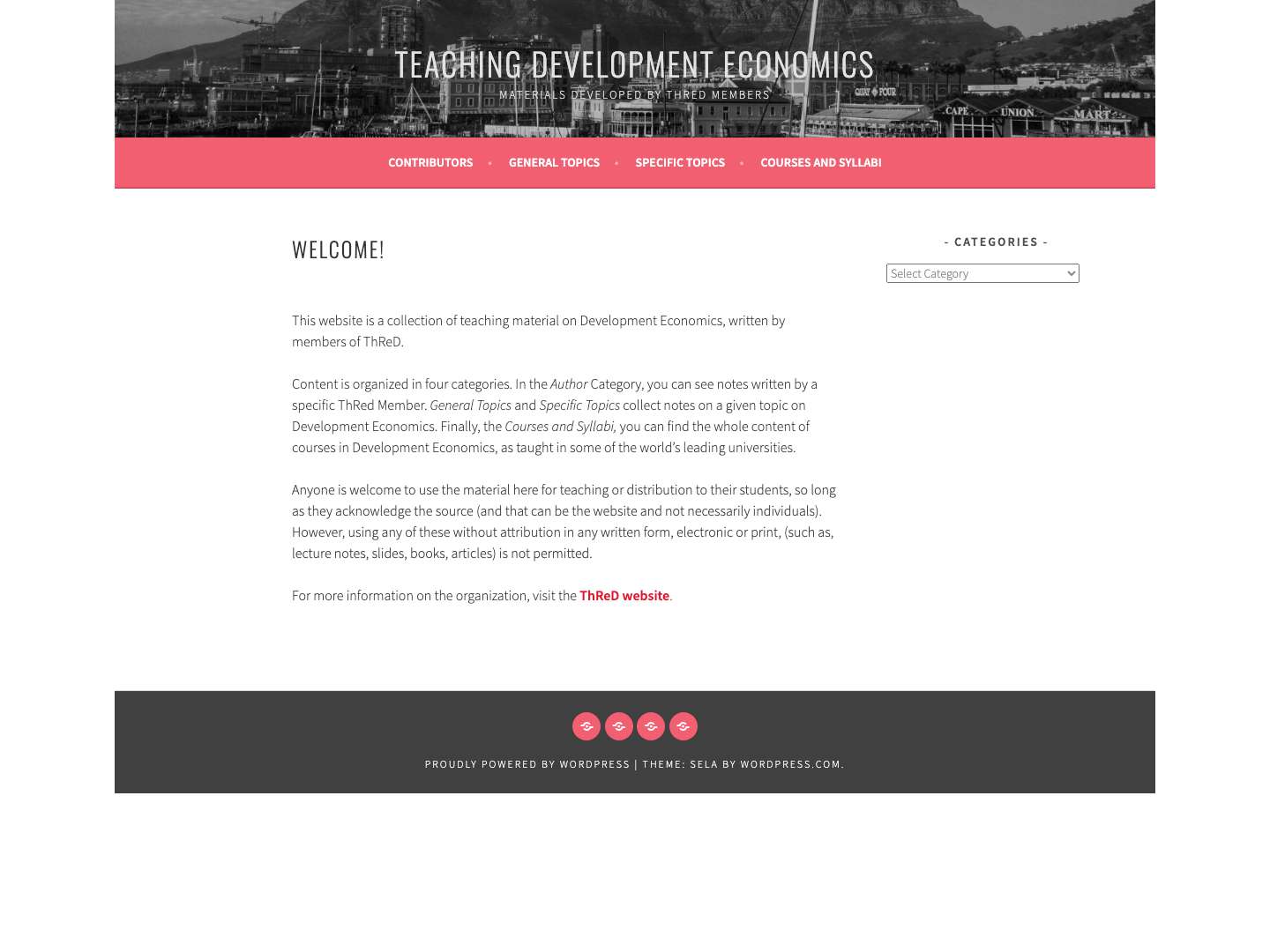 Teaching Development Economics – Materials developed by Th - Full Screenshot