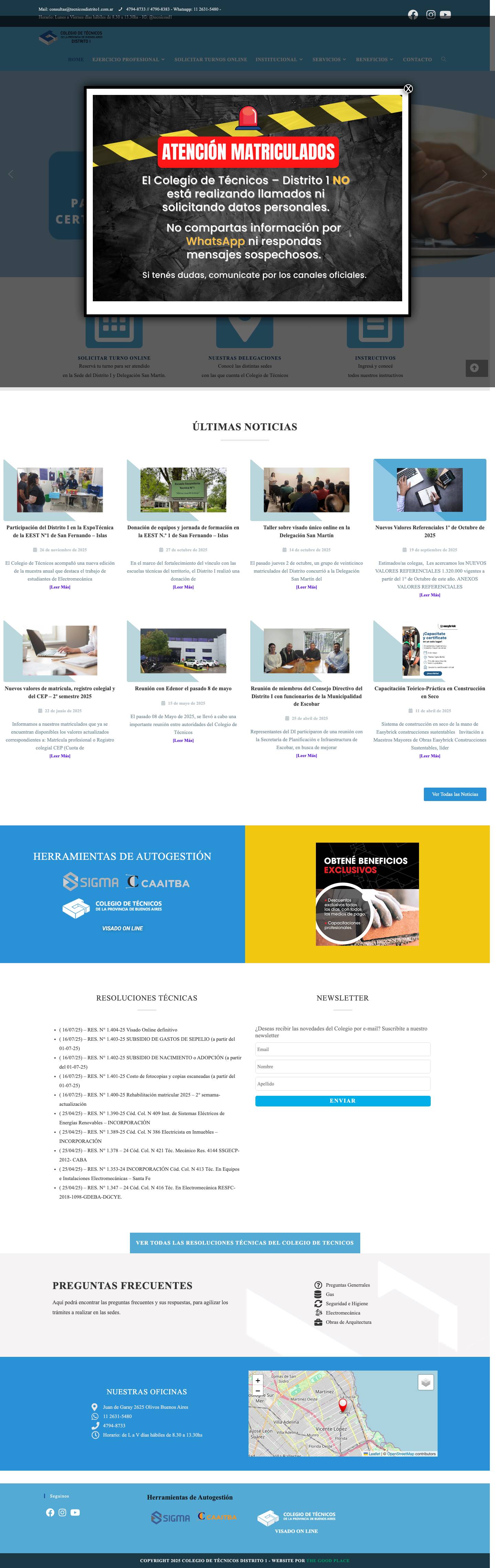 Colegio de Técnicos – Distrito I - Full Screenshot