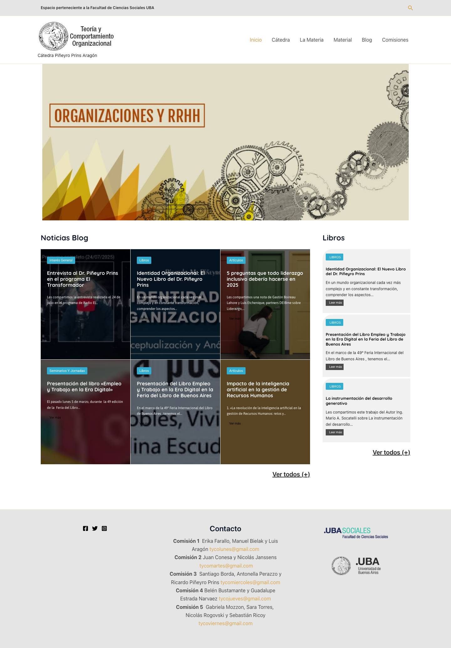 Inicio - Teoría y Comportamiento Organizacional - Full Screenshot