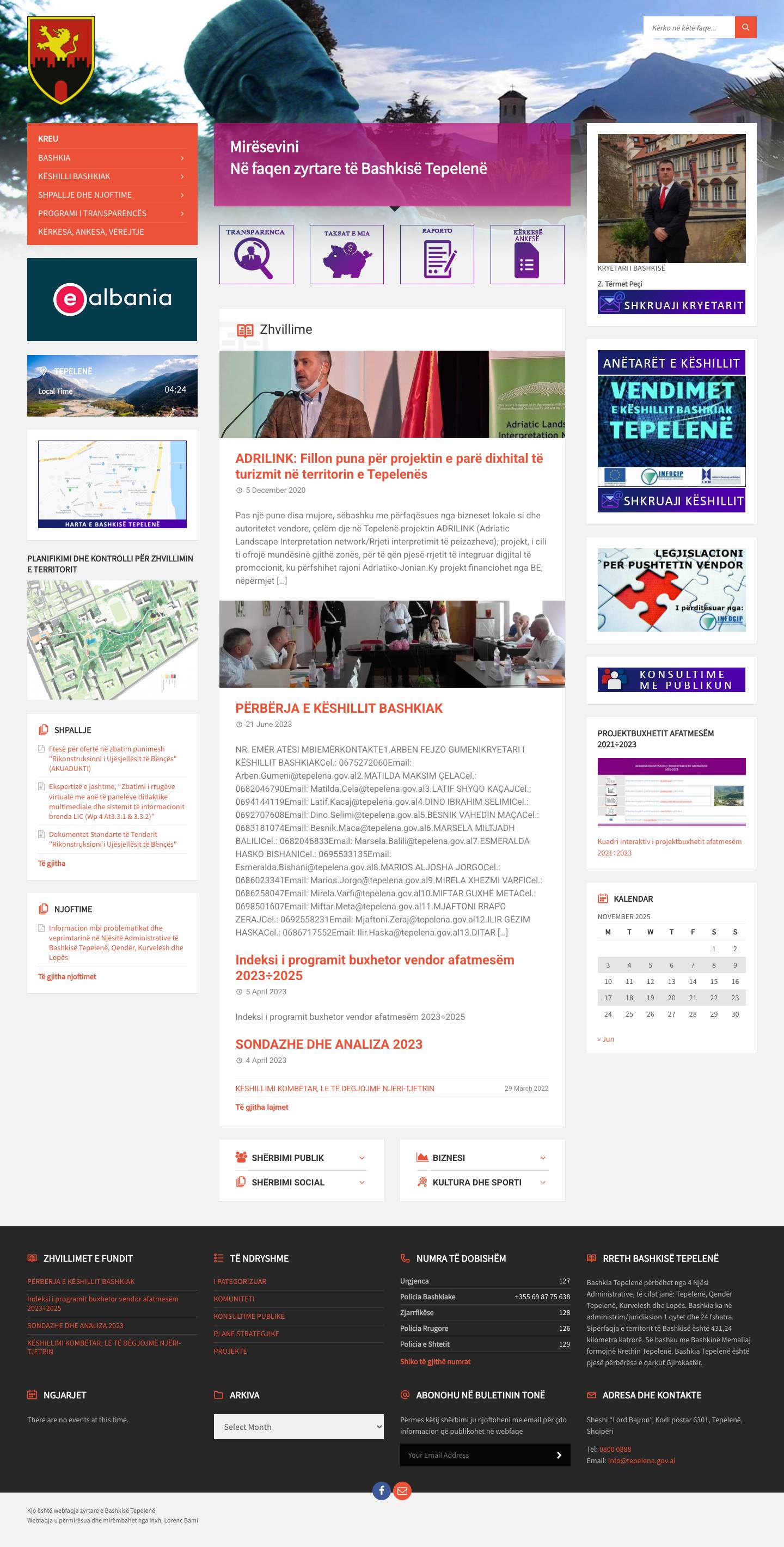 Bashkia Tepelenë | Webfaqja Zyrtare e Bashkisë Tepelenë - Full Screenshot