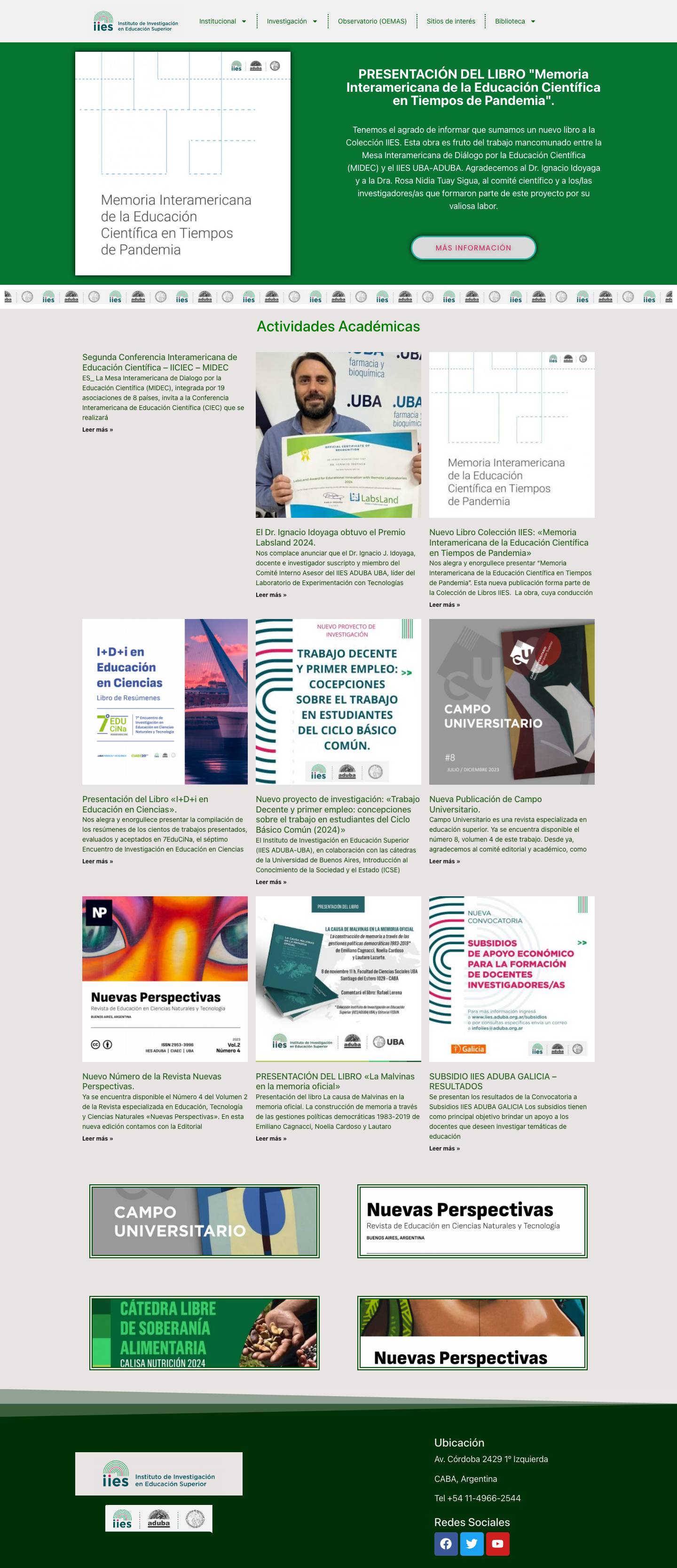 Instituto de Investigación en Educación Superior (IIES) - Full Screenshot