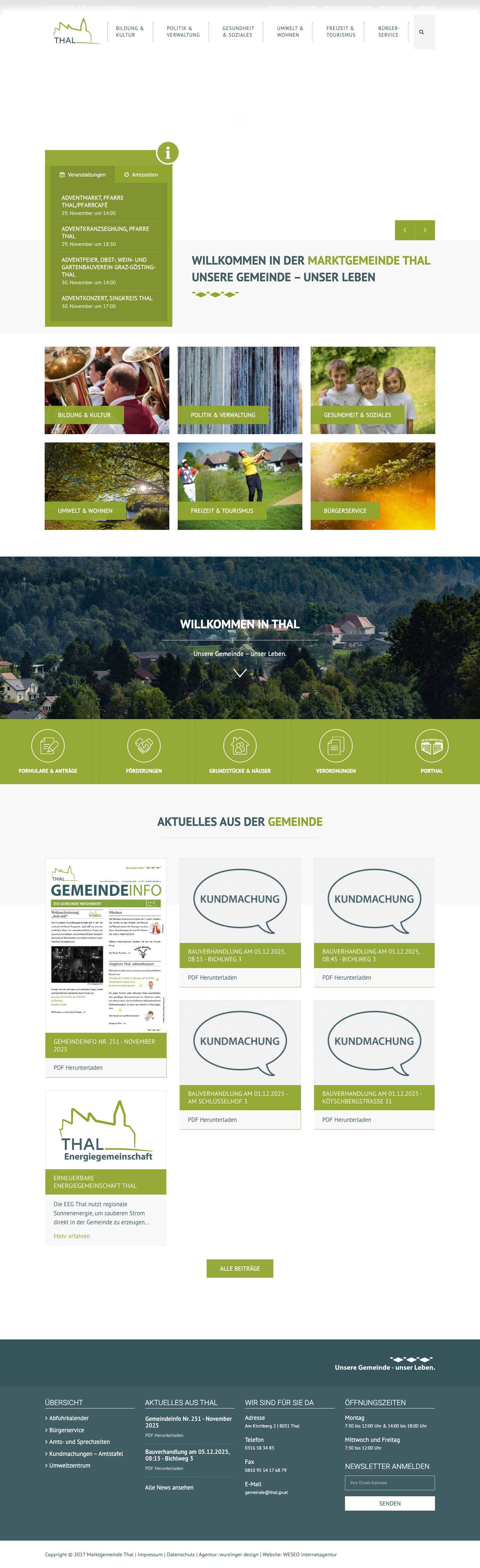 Marktgemeinde Thal | Unsere Gemeinde – Unser Leben - Full Screenshot