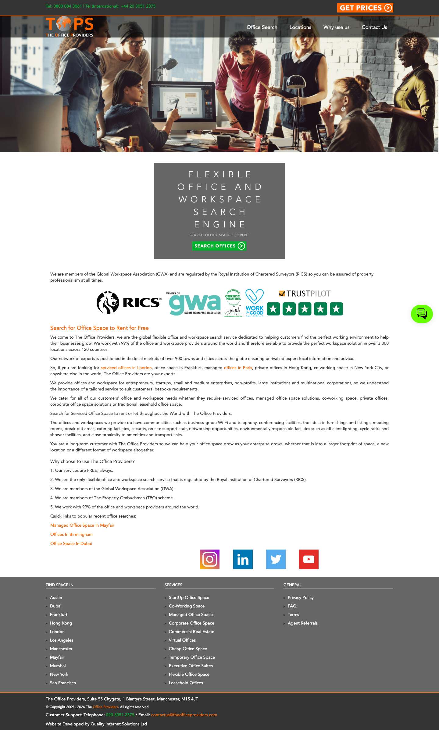 Office Spaces to Rent | Compare Flexible Workspaces - Full Screenshot