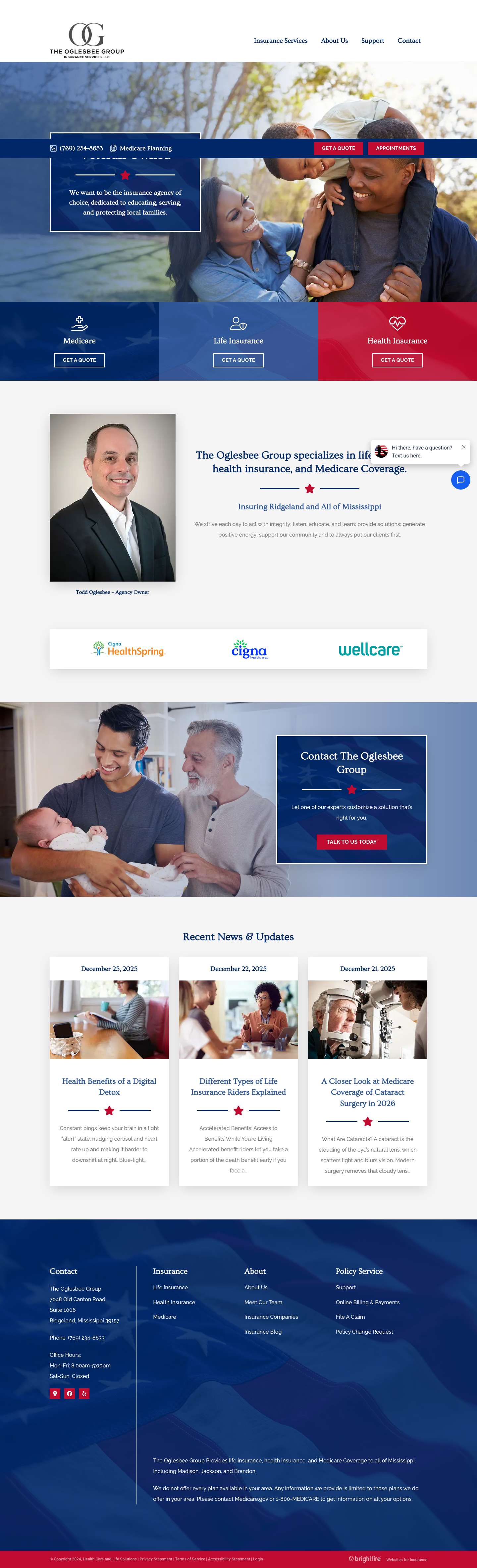 The Oglesbee Group | Insuring Ridgeland & MississippiBrightFire Logo - Full Screenshot