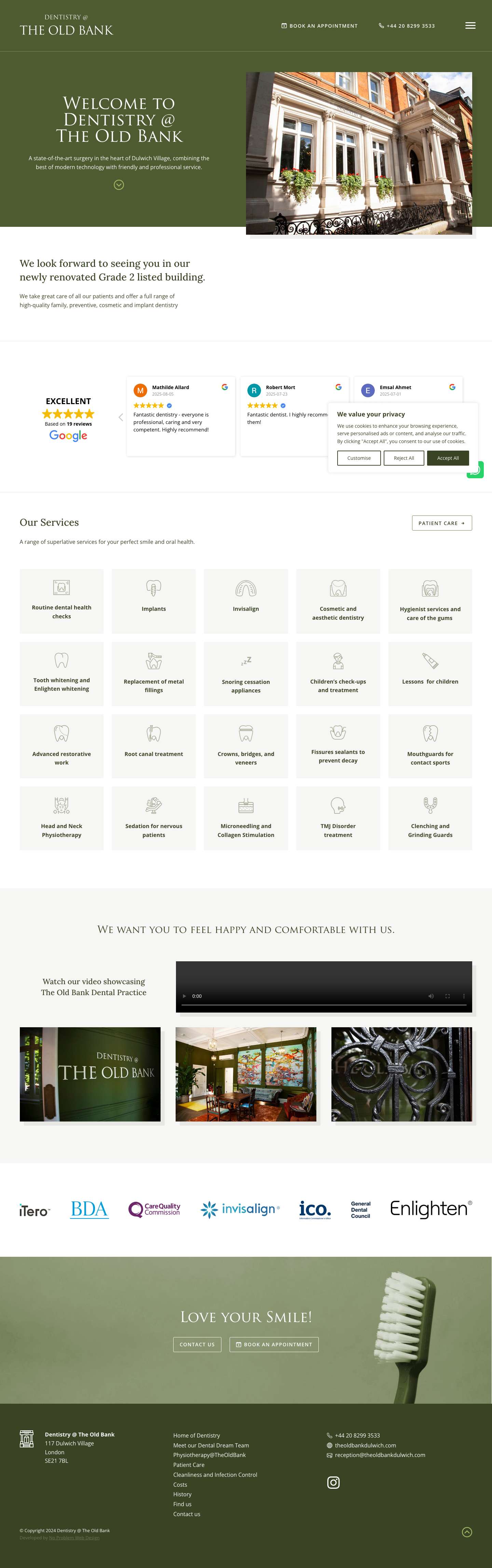 Welcome to Dentistry @ The Old Bank - Full Screenshot