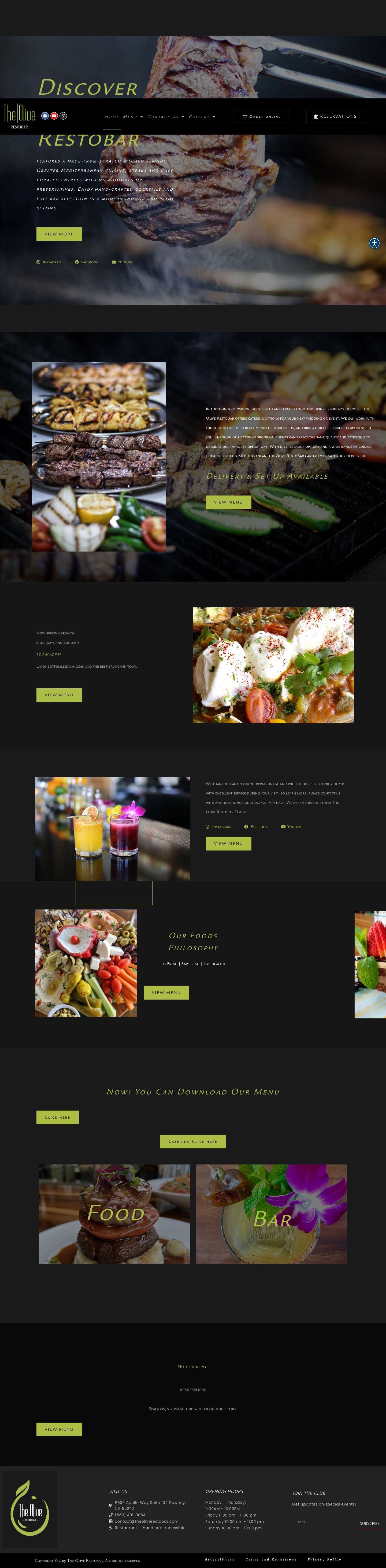 The Olive Restobar – Mediterranean Cuisine – Cocktails - Full Screenshot