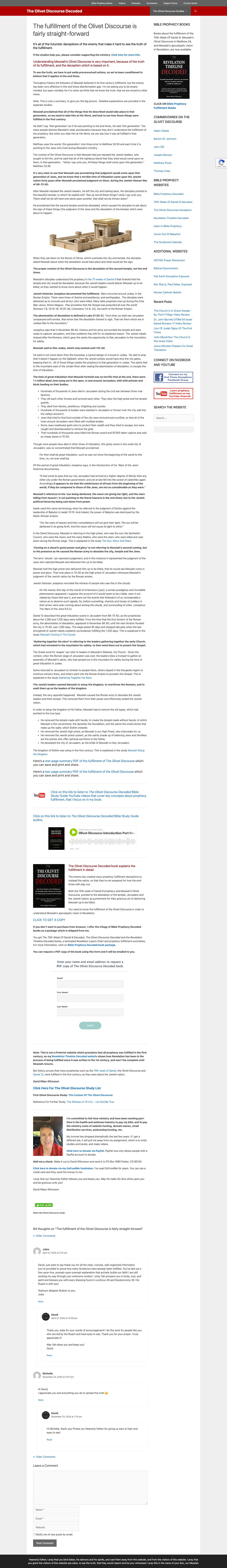 The Olivet Discourse Decoded – The Olivet Discourse was fulfilled in the first century, when Jerusalem, the temple and the Jews were desolated by the Roman army - Full Screenshot