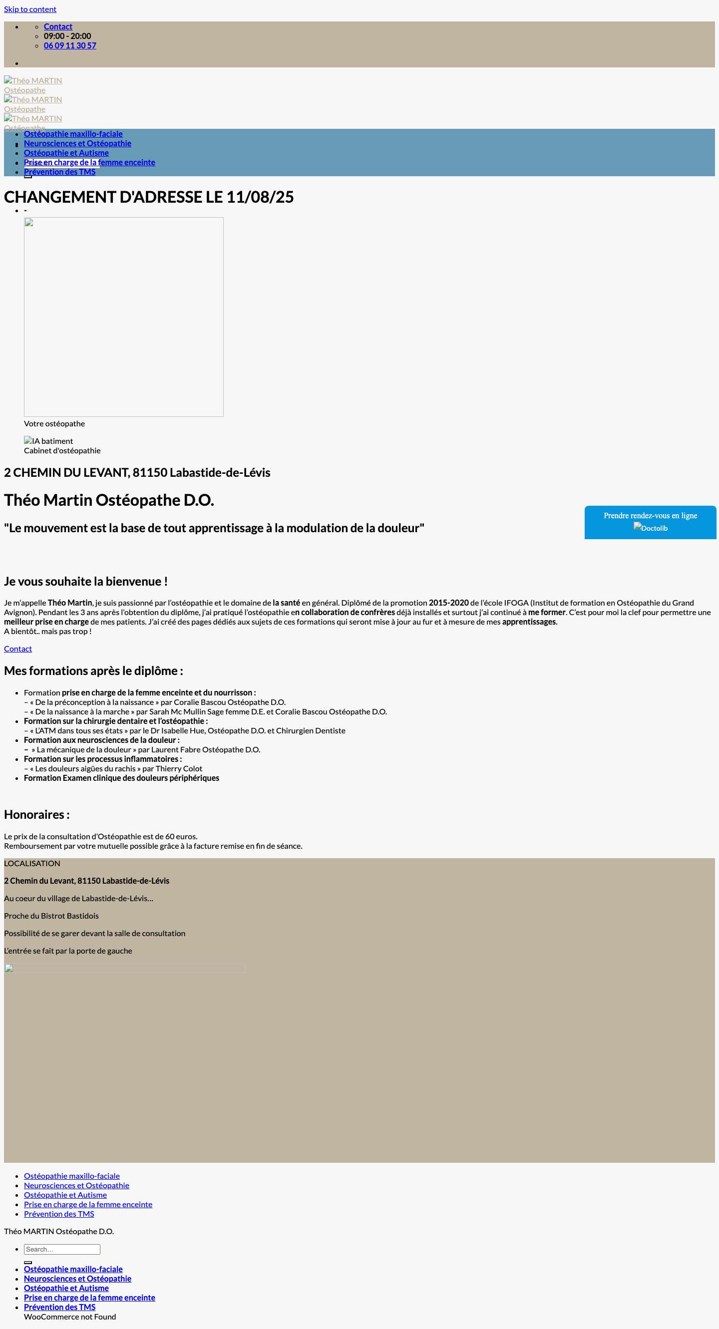 Théo Martin Ostéopathe D.O. à Labastide de Lévis - Full Screenshot