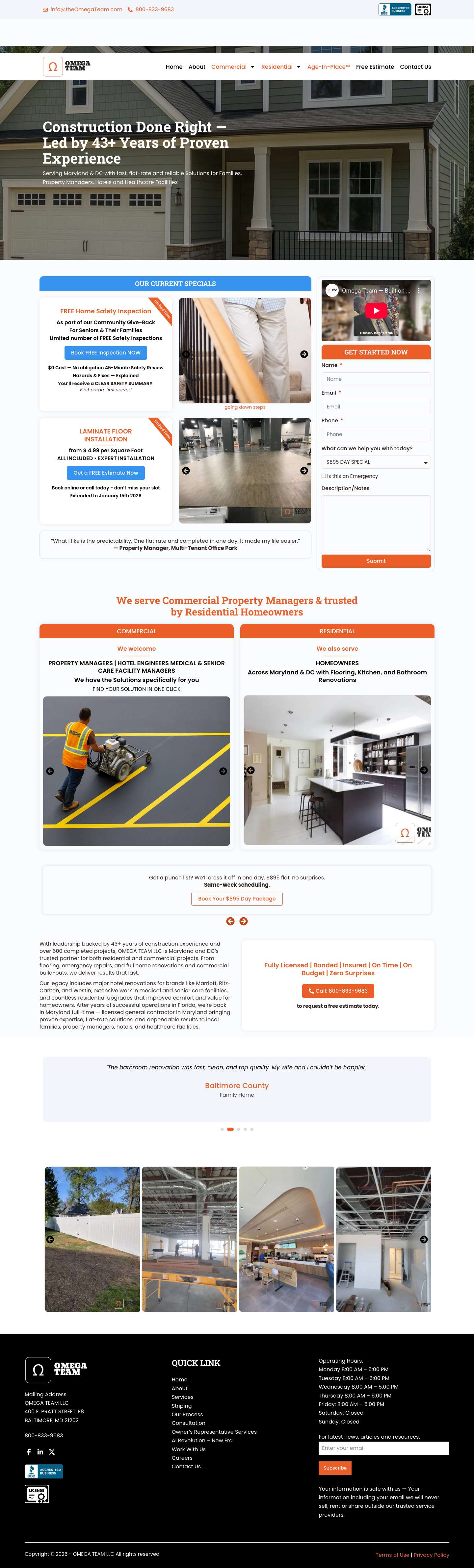 Home - OMEGA TEAM LLC - Full Screenshot