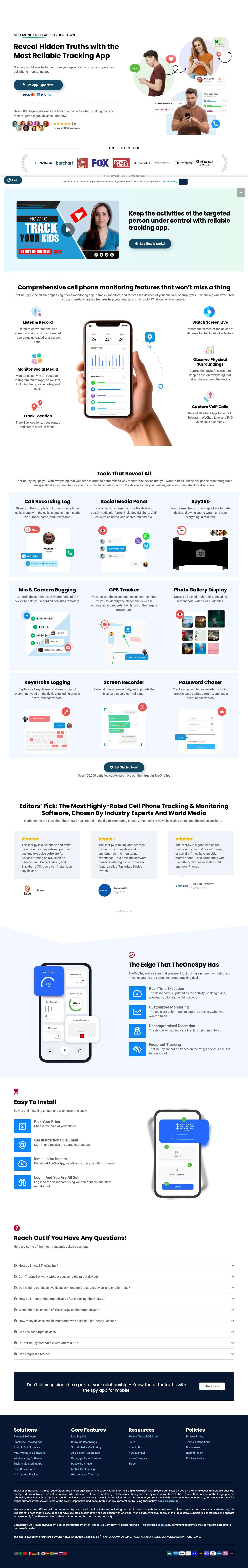 TheOneSpy™ - Best Cell Phone & Computer Monitoring Software - Full Screenshot